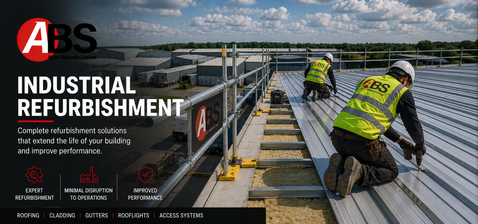 Industrial roof refurbishment specialists carrying out commercial roofing upgrade works